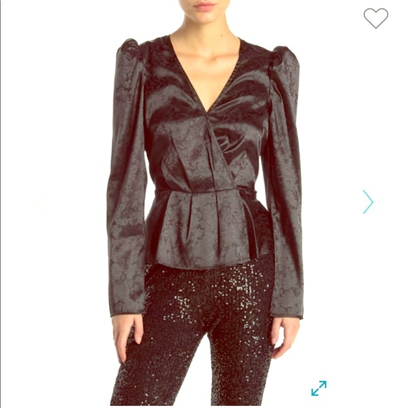 Free Press Black Puff Sleeve Blouse - Picture 1 of 4